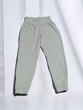 Ban Jara Women’s Green Elastic Waist Cropped Pants Size S Casual Lightweight Jog